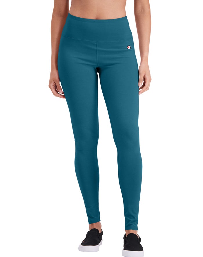 Champion Legging Dames - Turquoise - Everyday Script Logo ( 584970-WST )